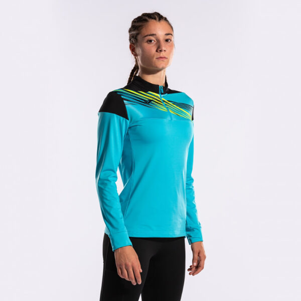Bluza antrenament dama Joma Elite X, Turcoaz Fluo / Negru - imagine 7