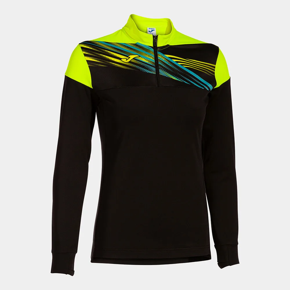 Bluza antrenament dama Joma Elite X, Negru / Galben Fluo - imagine 1
