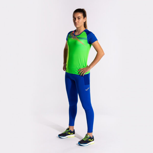 Tricou alergare dama Joma Elite X, Verde Fluo / Albastru Royal - imagine 3