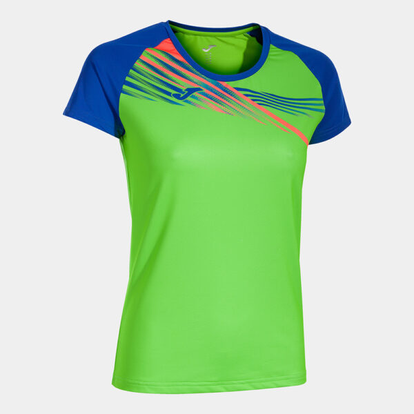 Tricou alergare dama Joma Elite X, Verde Fluo / Albastru Royal - imagine 1