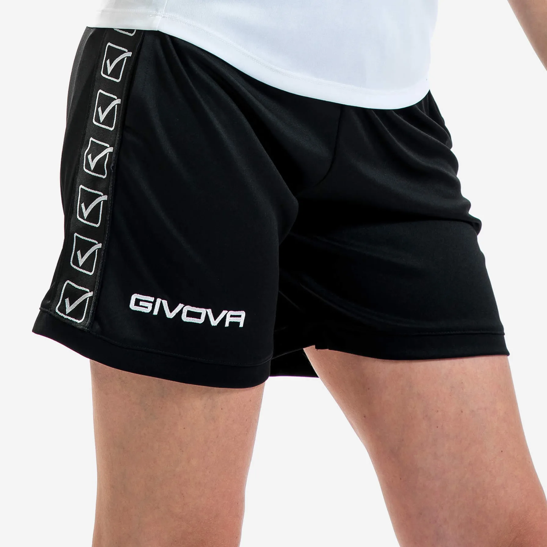 Pantaloni scurti sport Givova Poly Band, Negru - imagine 1