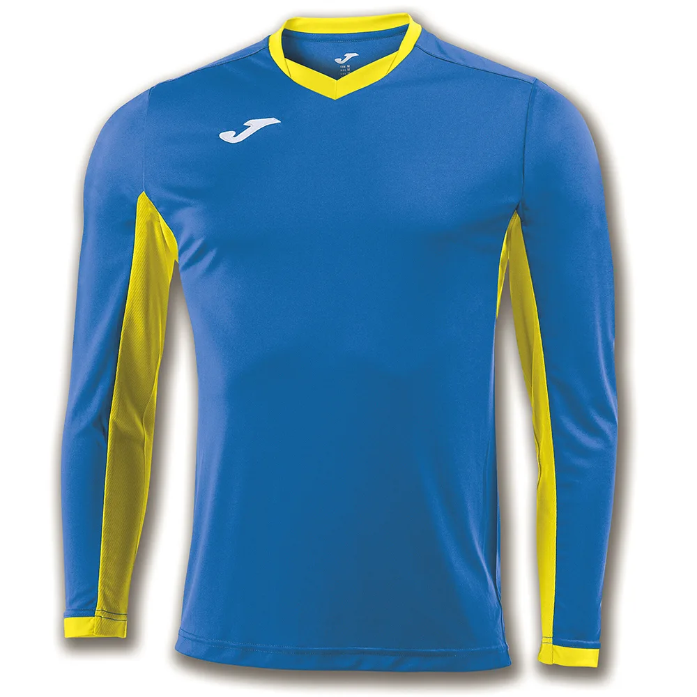 Tricou maneca lunga Joma Champion IV, Albastru Royal / Galben - imagine 1