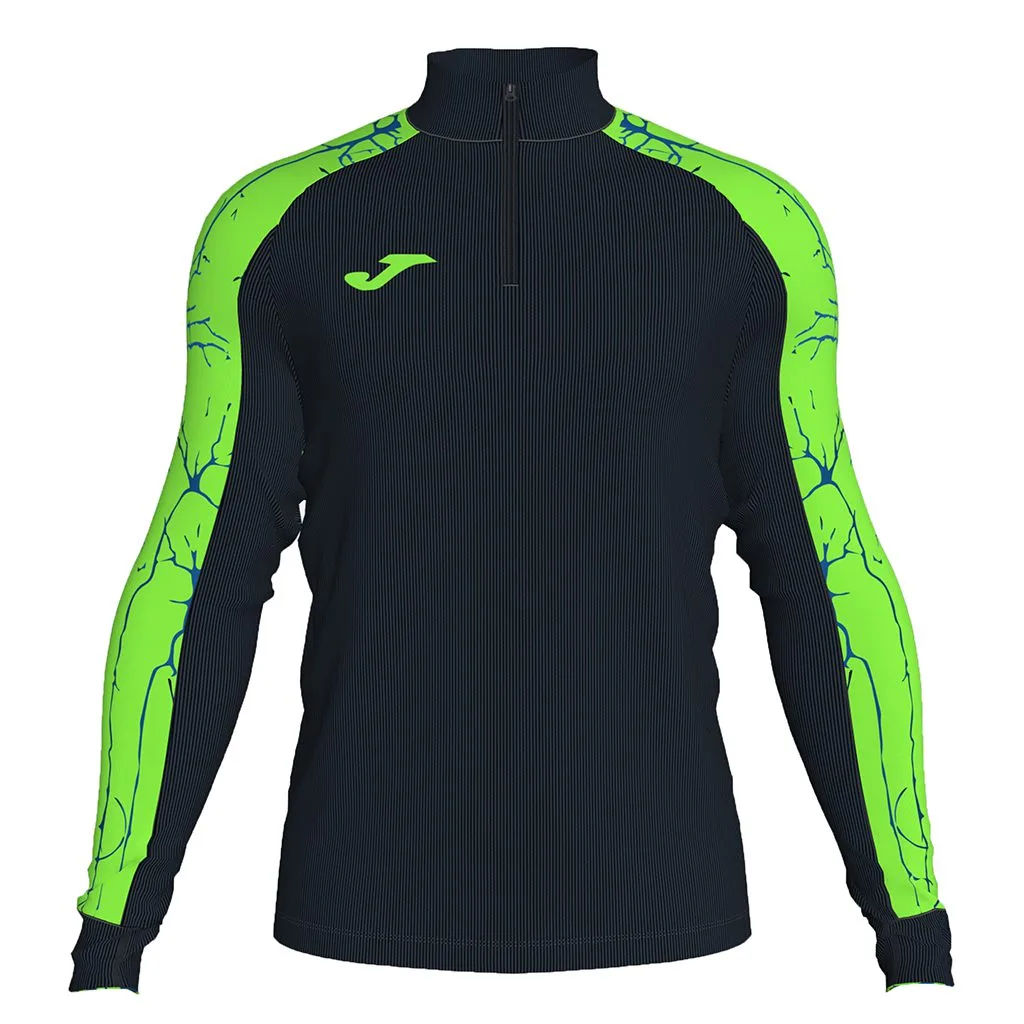Bluza alergare Joma Elite IX, Negru / Verde Fluo - imagine 1