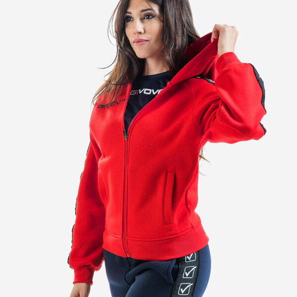 2-138 Hanorac Givova Felpa Full-zip Band, Rosu - imagine 1