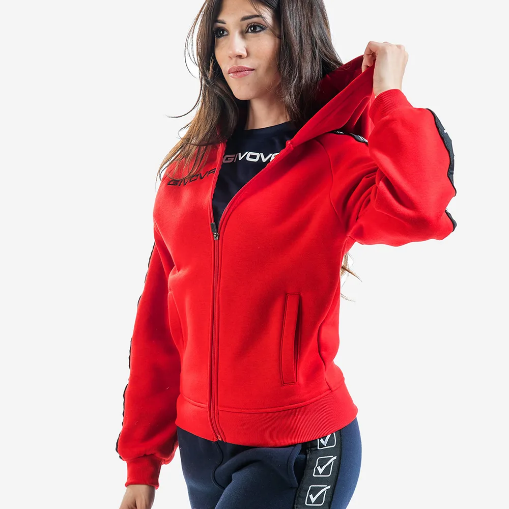 Hanorac Givova Felpa Full-zip Band, Rosu - imagine 1