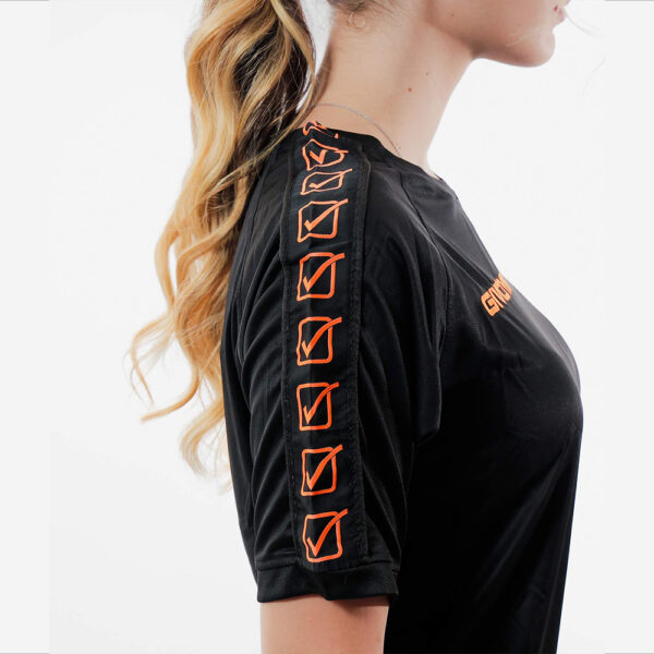 Tricou Givova Poly Band, Negru / Portocaliu Fluo - imagine 4