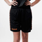 Pantaloni scurti sport Givova Poly Band, Negru / Portocaliu Fluo