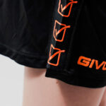 Pantaloni scurti sport Givova Poly Band, Negru / Portocaliu Fluo - imagine 4