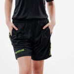 Pantaloni scurti sport Givova Poly Band, Negru / Galben Fluo