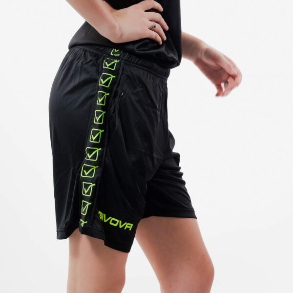 Pantaloni scurti sport Givova Poly Band, Negru / Galben Fluo - imagine 3