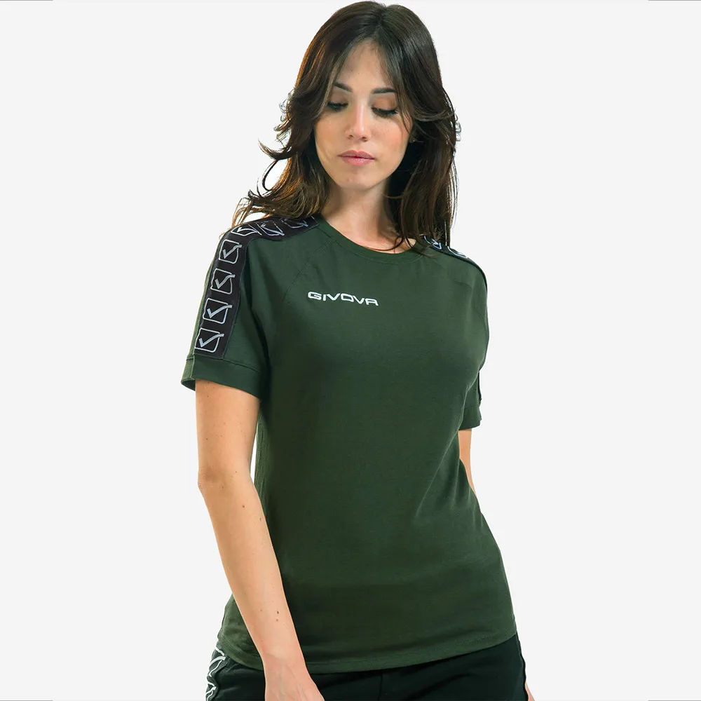 Tricou bumbac unisex Givova Cotton Band, Verde Militar - imagine 1