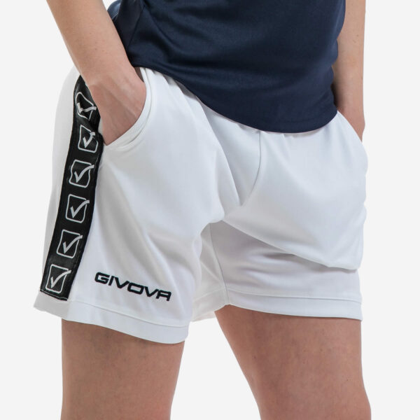 Pantaloni scurti sport Givova Poly Band, Alb - imagine 2