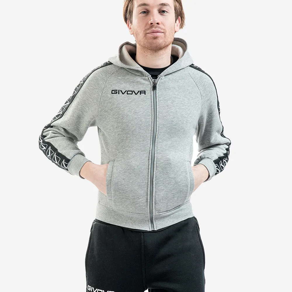 Hanorac Givova Felpa Full-zip Band, Gri - imagine 1