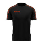 Tricou Givova Poly Band, Negru / Portocaliu Fluo - imagine 5