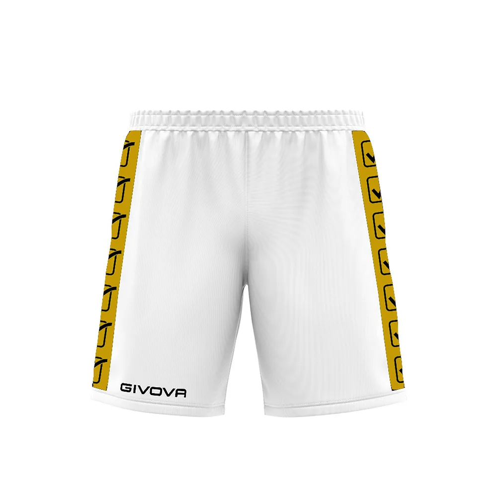Pantaloni scurti sport Givova Poly Band, Alb / Auriu - imagine 1