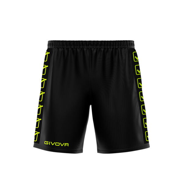 Pantaloni scurti sport Givova Poly Band, Negru / Galben Fluo - imagine 5