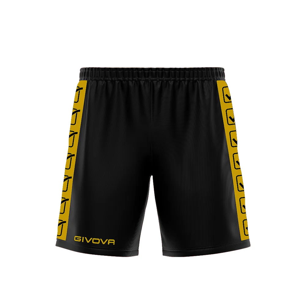 Pantaloni scurti sport Givova Poly Band, Negru / Auriu - imagine 1
