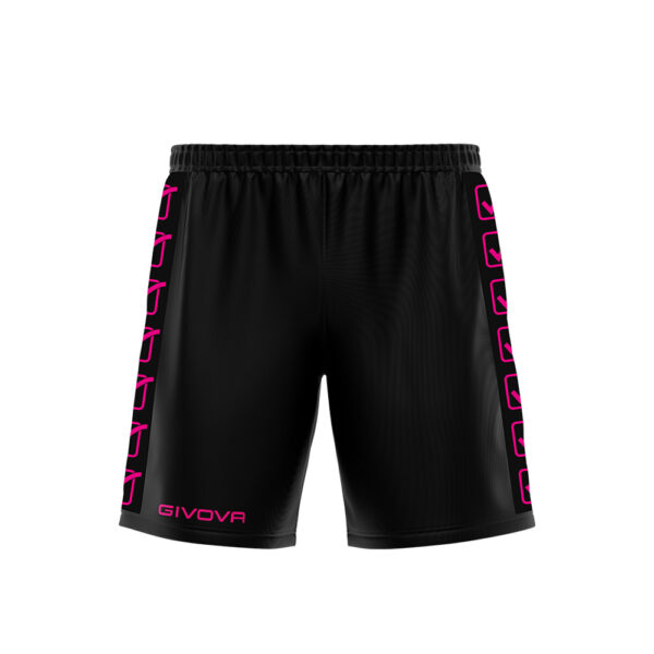 Pantaloni scurti sport Givova Poly Band, Negru / Fuxia - imagine 1