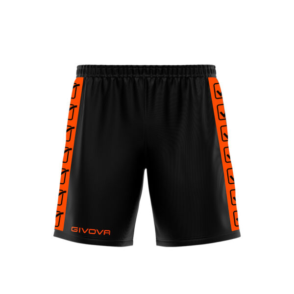 Pantaloni scurti sport Givova Poly Band, Portocaliu Fluo / Negru - imagine 1