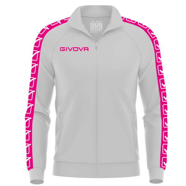 Bluza trening Givova Tricot Band, Alb / Fuxia - imagine 2
