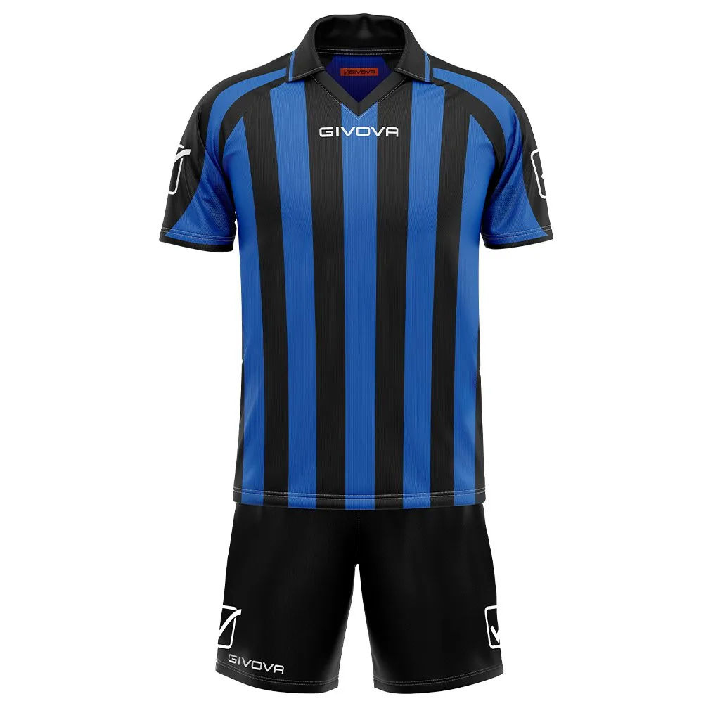 Set echipament sport Givova Suporter, Negru / Albastru Royal - imagine 1