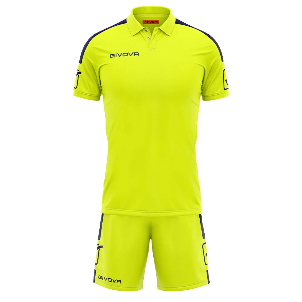 Set echipament sport Givova Play, Galben Fluo / Bleumarin - imagine 1