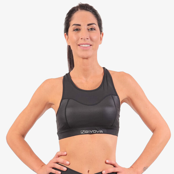 1-23 Bustiera fitness Givova Eco, Negru - imagine 1