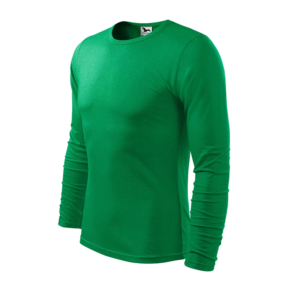 Bluza bumbac FIT-T, Verde mediu - imagine 1