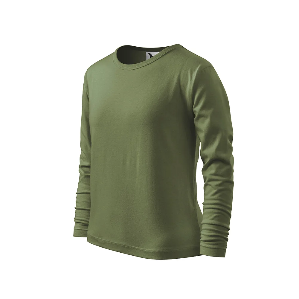 Bluza copii bumbac FIT-T, Khaki - imagine 1