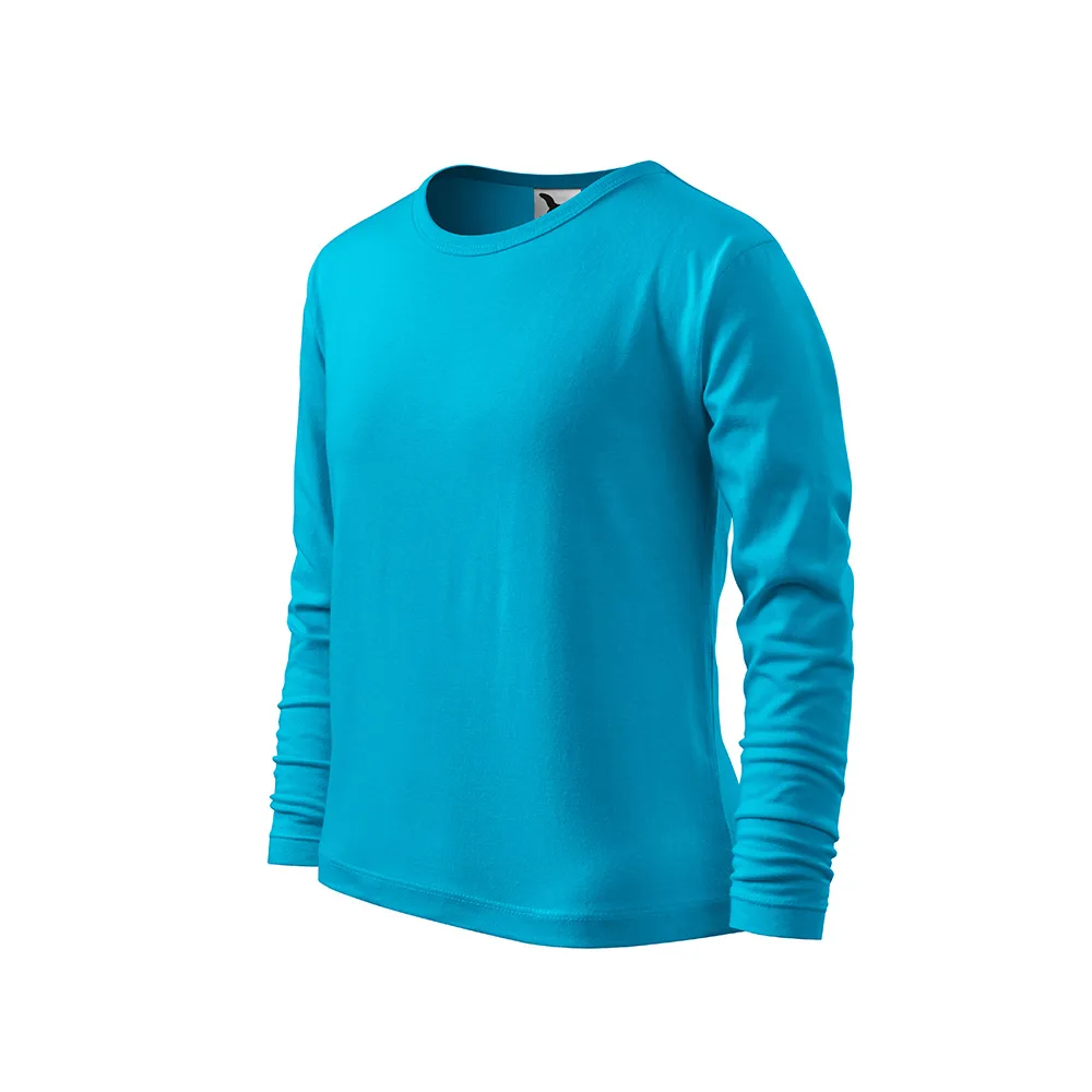 Bluza copii bumbac FIT-T, Turcoaz - imagine 1