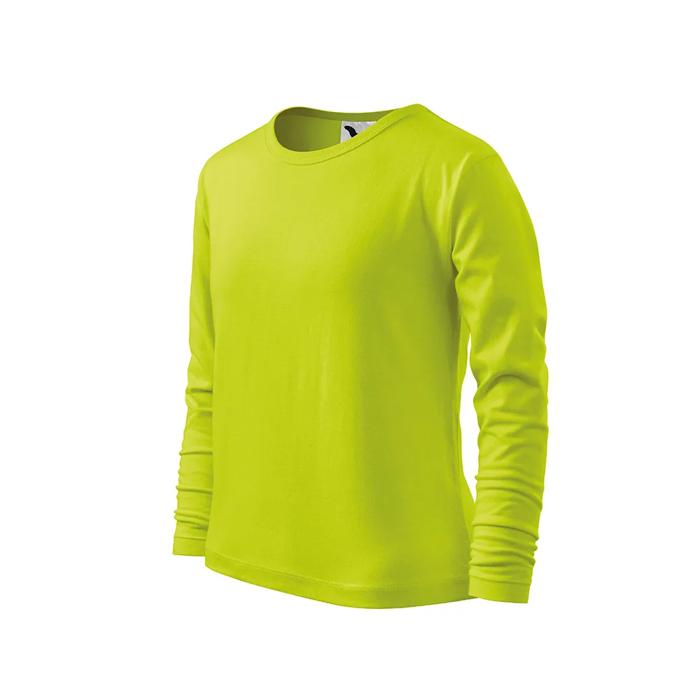 Bluza copii bumbac FIT-T, Verde lime - imagine 1