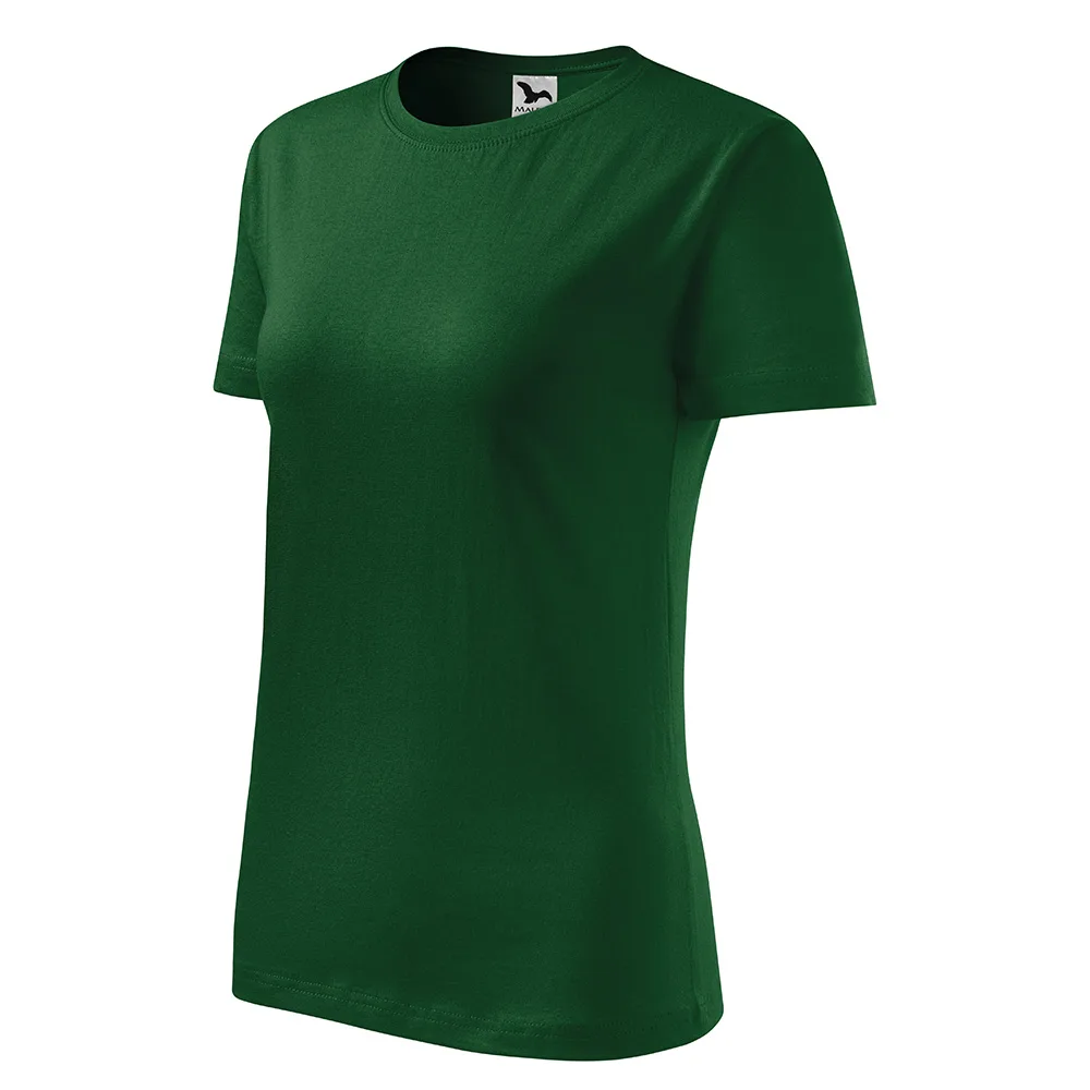Tricou bumbac dama Classic New, Verde Sticla - imagine 1