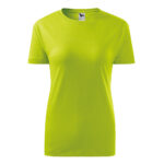 Tricou bumbac dama Classic New, Verde Lime - imagine 2