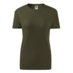 Tricou bumbac dama Classic New, Verde Militar - imagine 2