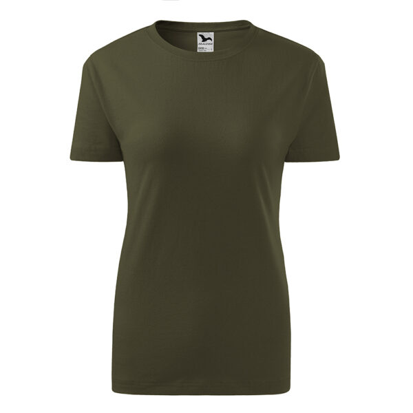 Tricou bumbac dama Classic New, Verde Militar - imagine 2