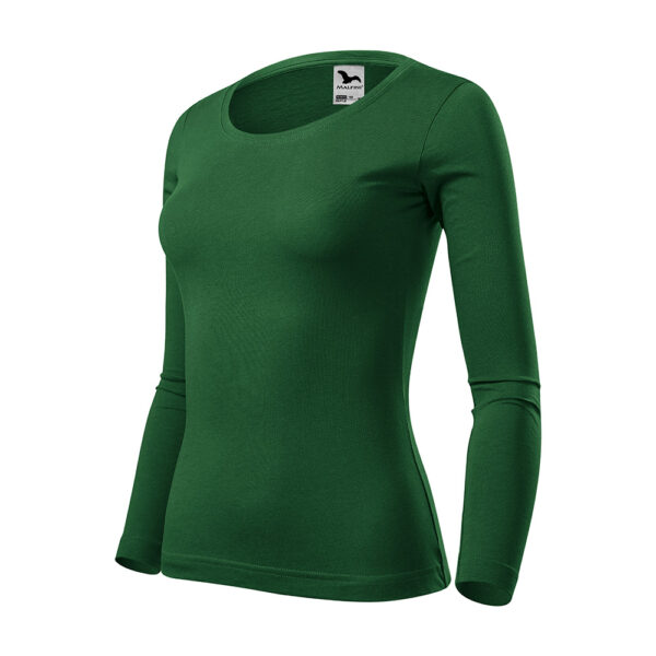 FIT-T LS Bluza dama bumbac FIT-T, Verde sticla - imagine 1