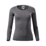 Bluza dama bumbac FIT-T, Gri metalic - imagine 2