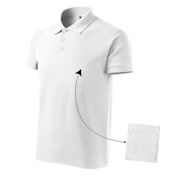 Tricou polo bumbac Cotton, Alb - imagine 4