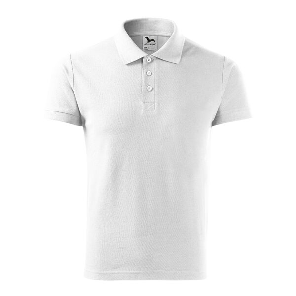 Tricou polo bumbac Cotton, Alb - imagine 2