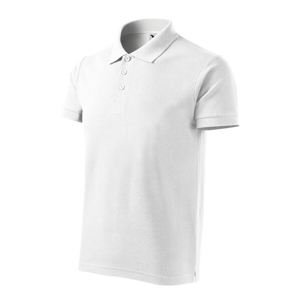 Tricou polo bumbac Cotton, Alb - imagine 1