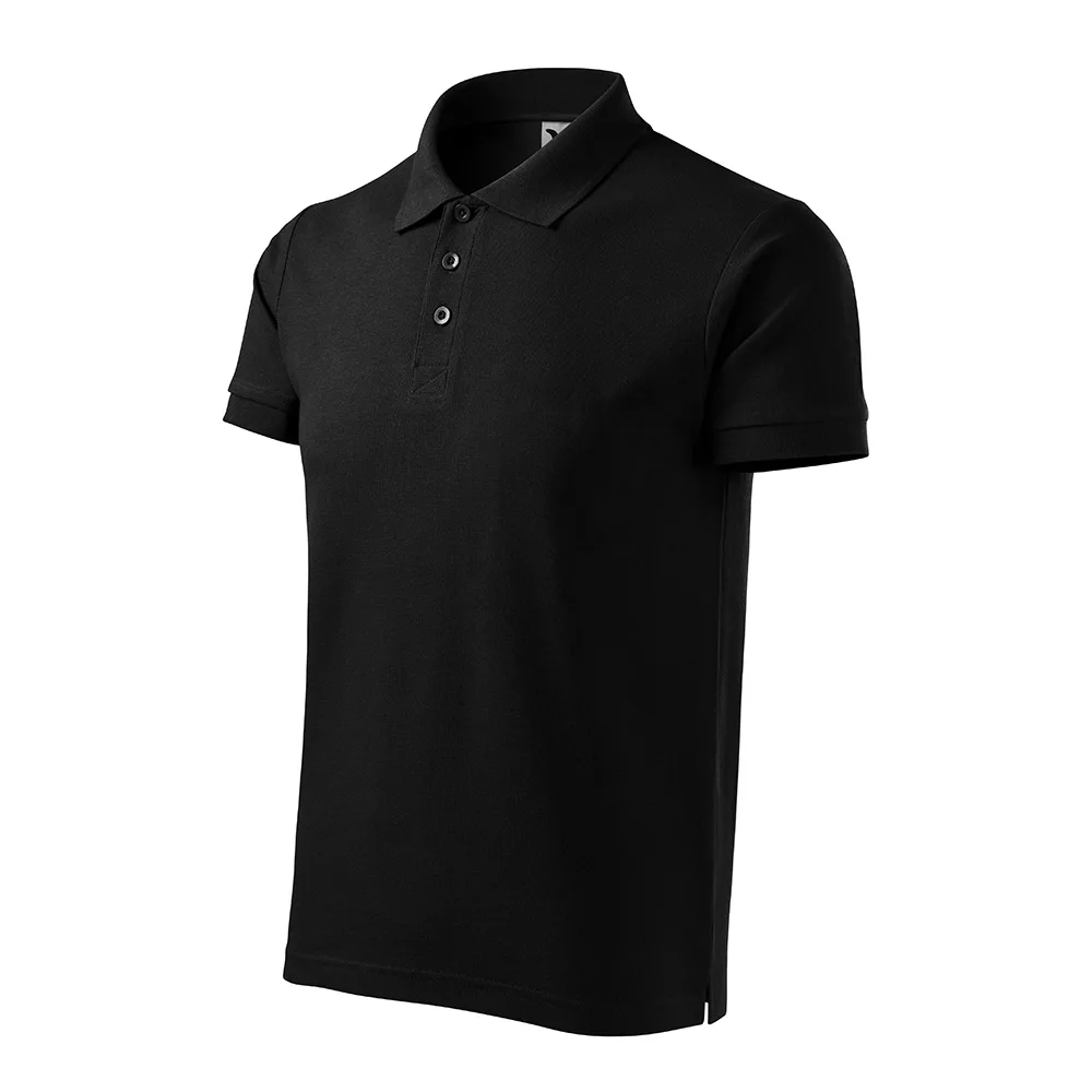 Tricou polo bumbac Cotton, Negru - imagine 1