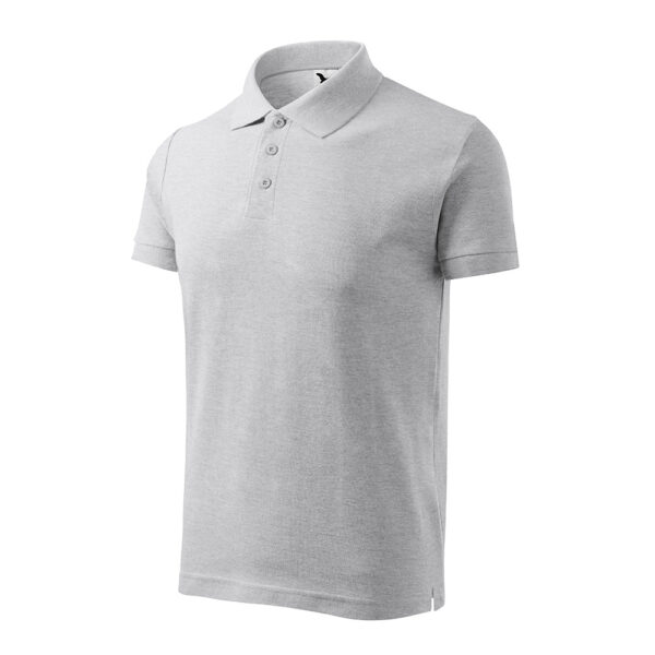 COTTON Tricou polo bumbac Cotton, Gri deschis - imagine 1