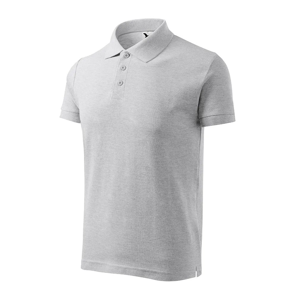 Tricou polo bumbac Cotton, Gri deschis - imagine 1
