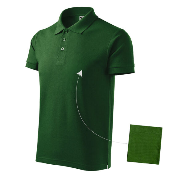 Tricou polo bumbac Cotton, Verde sticla - imagine 4
