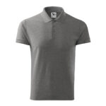 Tricou polo bumbac Cotton, Gri inchis - imagine 2