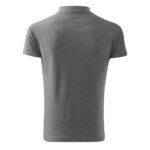 Tricou polo bumbac Cotton, Gri inchis - imagine 3