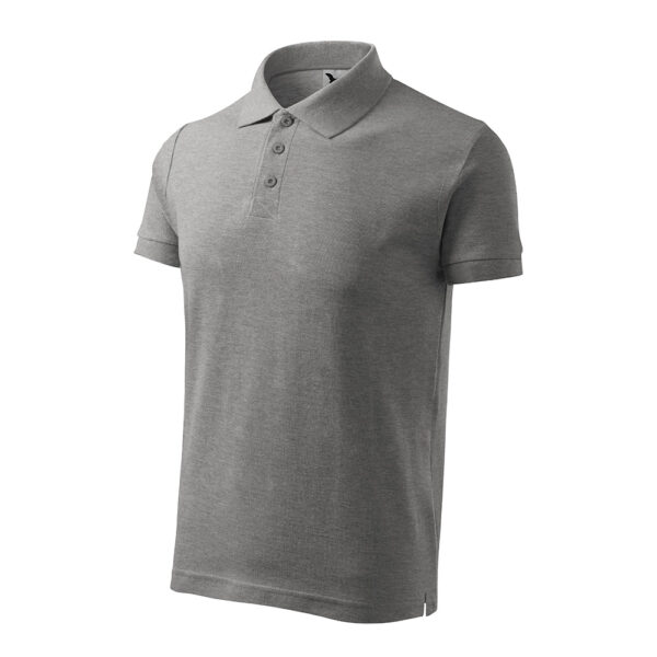 Tricou polo bumbac Cotton, Gri inchis - imagine 1