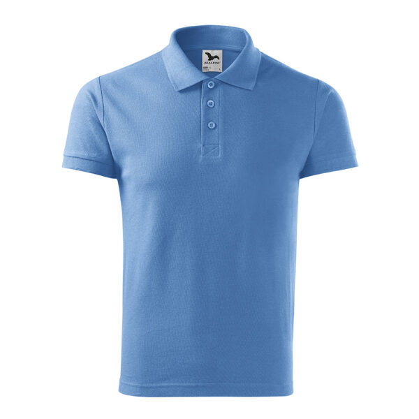 Tricou polo bumbac Cotton, Albastru deschis - imagine 2