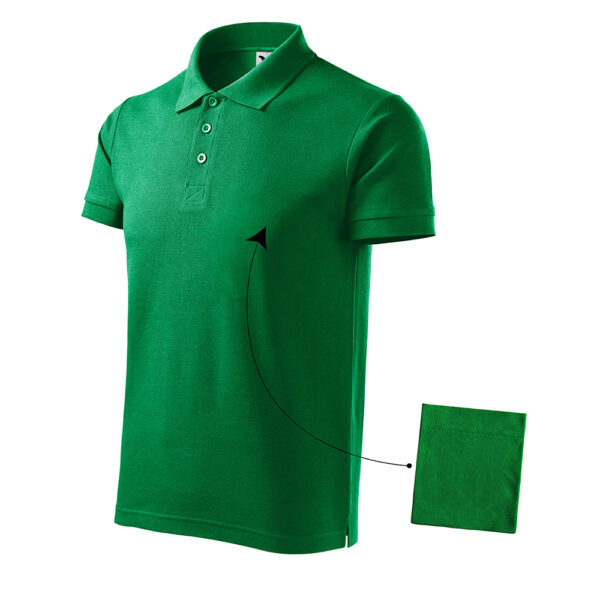 Tricou polo bumbac Cotton, Verde mediu - imagine 3