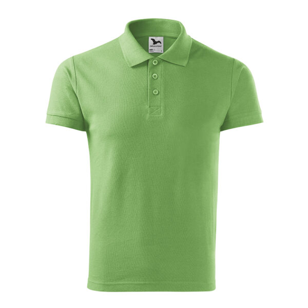 Tricou polo bumbac Cotton, Verde iarba - imagine 2